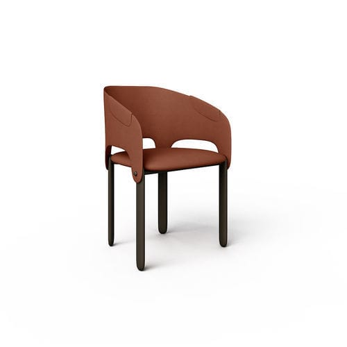 Contemporary chair - Lora - Rossi di Albizzate - indoor / leather / oak base