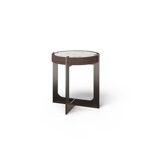 Contemporary side table - Fred - Rossi di Albizzate - wooden / marble / metal base