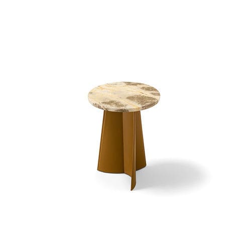 Contemporary side table - Wigwam - Rossi di Albizzate - marble / wooden base / circular