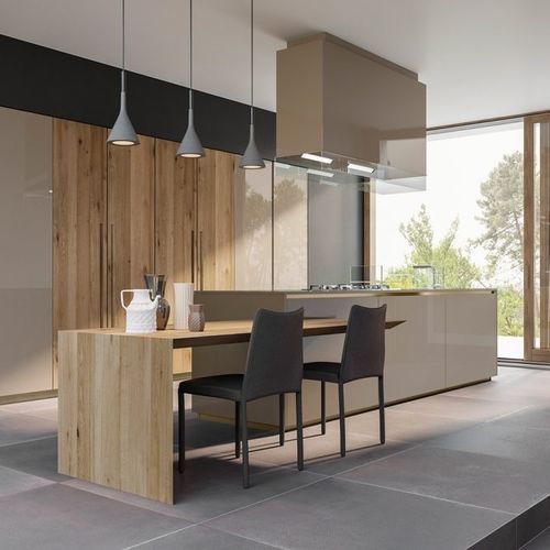 Contemporary kitchen - SISTEMA MEDITERRANEUM - SCIC - wooden / glass / stone