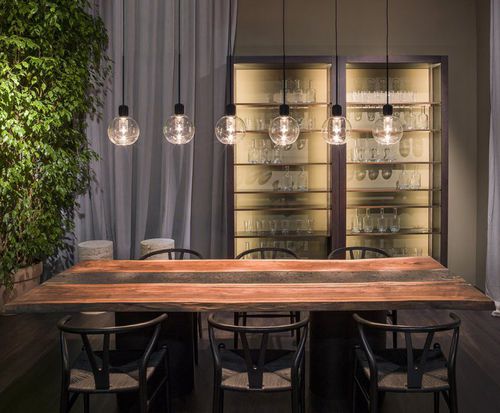 Contemporary table - CALANCHI - SCIC - walnut / metal base / rectangular