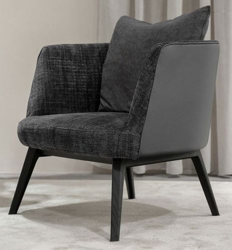 Contemporary relax armchair - PASHÀ - SCIC - fabric / leather / ash