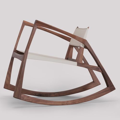 Contemporary armchair - V5R - Skram Furniture - leather / oak / walnut