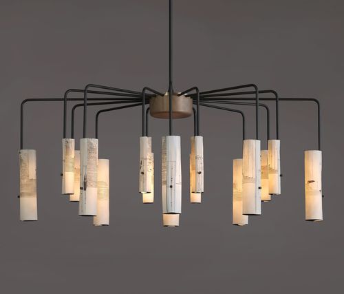 Contemporary chandelier - ARAK 16-ARM - Skram Furniture - bronze / aluminum / porcelain