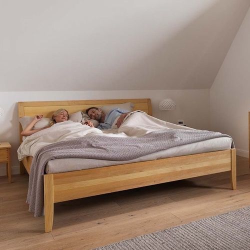 Double bed - SESAM - TEAM 7 - contemporary / with headboard / fabric