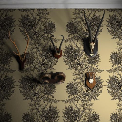 Traditional wallpaper - THISTLE - Timorous Beasties - floral / fire-retardant