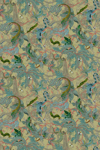 Nonwoven fabric wallpaper - Lacerta - Timorous Beasties - animal motif / nature pattern / non-woven