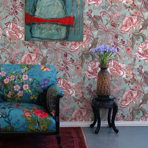 Contemporary wallpaper - PAPAVER - Timorous Beasties - nonwoven fabric / floral / wallpaper look