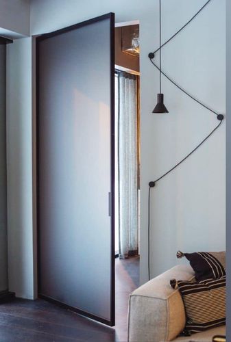 Interior door - Planus 6 - TreP Srl - glass / aluminum / pivoting