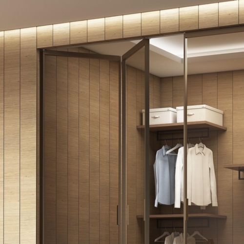 Aluminum sliding system - Pavilion libro bronze (3) - TreP Srl - glass door / folding / vertical