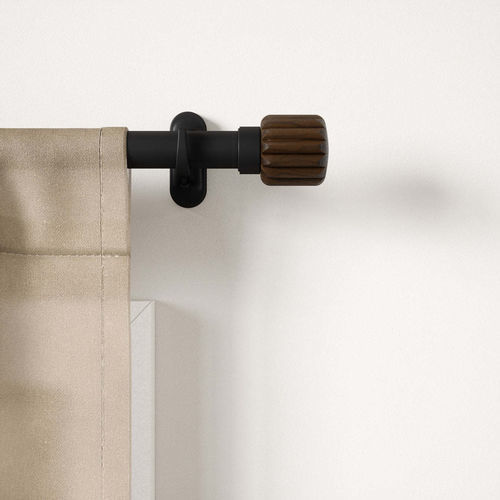 Walnut curtain rod - EVIE PINPOINT&trade; - Umbra - wall-mounted / window