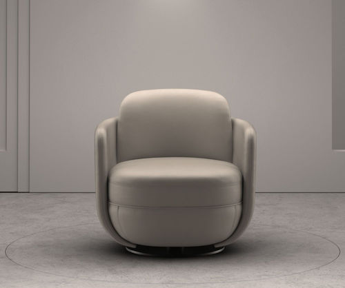 Contemporary armchair - Miles  - Wittmann - fabric / leather / wooden