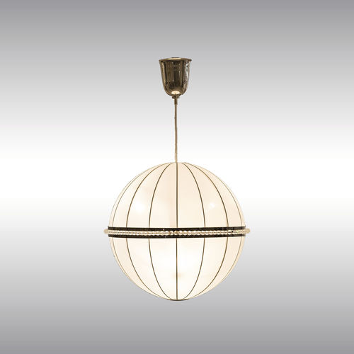 Pendant lamp - 21211 - Woka Lamps Vienna - brass / crystal / silk