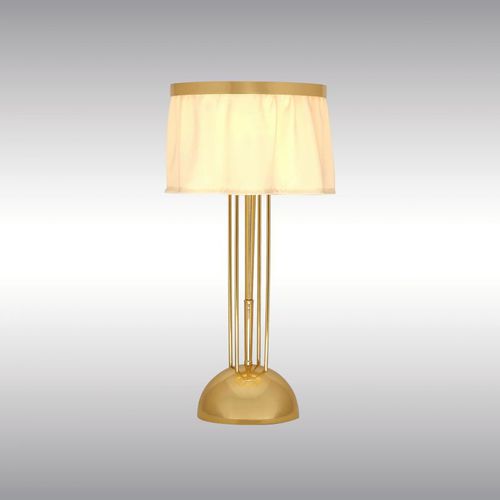 Table lamp - WITTGENSTEIN 20311 - Woka Lamps Vienna - silk / nickel / brass