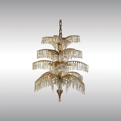 Traditional chandelier - PALME 20332 - Woka Lamps Vienna - crystal / brass / LED