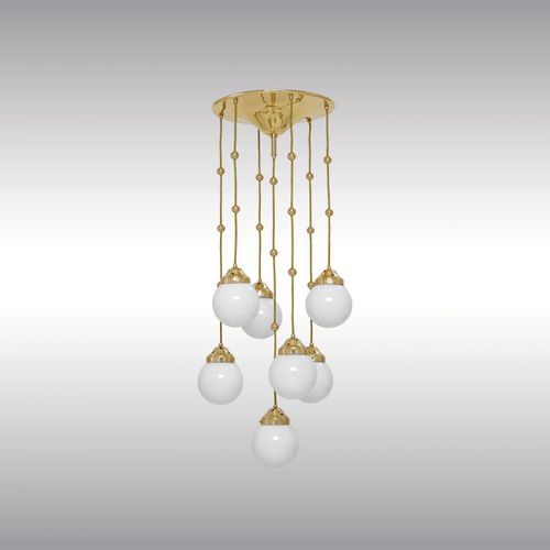 Traditional ceiling light - KM2 31 - Woka Lamps Vienna - glass / brass / LED