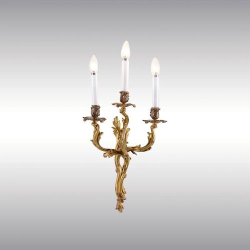 Classic wall light - THREE ROCOCO 60008 - Woka Lamps Vienna - indoor / bronze / golden