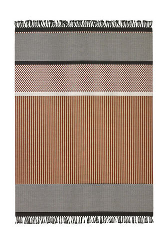 Contemporary rug - SAN FRANCISCO - Woodnotes - striped / paper yarn / rectangular