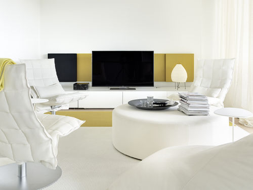 Wall-mounted acoustic panel - LOUDWHISPER - Woodnotes - fabric / wooden / rectangular