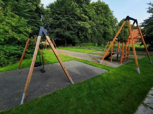 Cable slide for playground - MEDIUM CABLEWAY WITH PLATFORM - Lars Laj