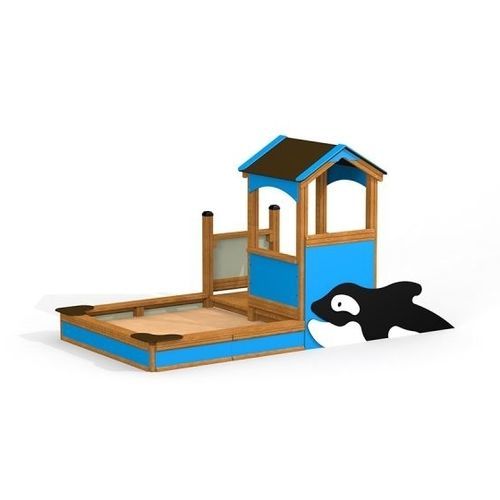 Sandbox with house - 20007-1 - Lars Laj - for playground / wooden / larch
