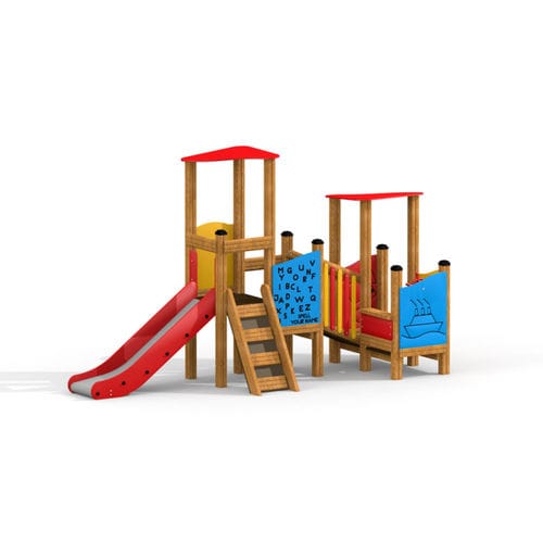 Play tower with slide - 10755   - Lars Laj - with educational boards