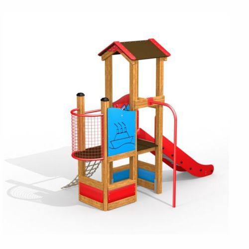 Playground structure - DIXIE   - Lars Laj - wooden / HDPE / powder-coated steel