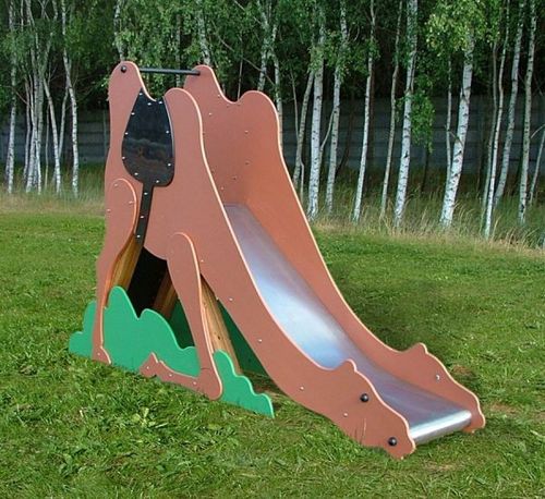 Upright slide - CAMEL SINGLE    - Lars Laj - for playground / stainless steel