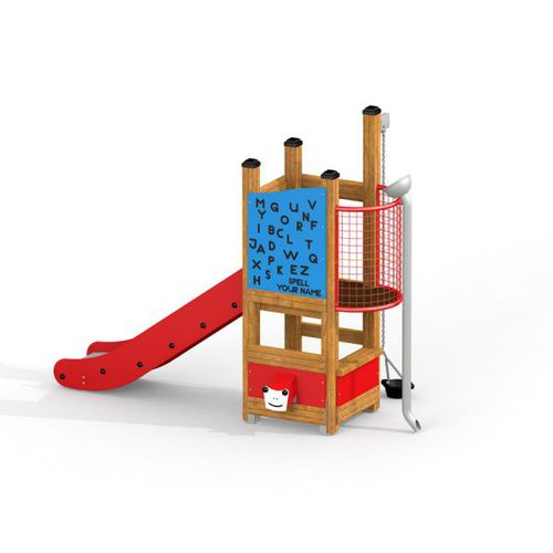 Upright slide - SIGMA  - Lars Laj - for playground / stainless steel / wooden
