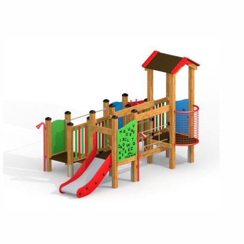 Playground structure - RUBIK  - Lars Laj - stainless steel / polypropylene / HDPE