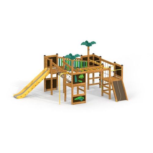 Playground structure - JUNGLE CASTLE  - Lars Laj - stainless steel / polypropylene / powder-coated steel