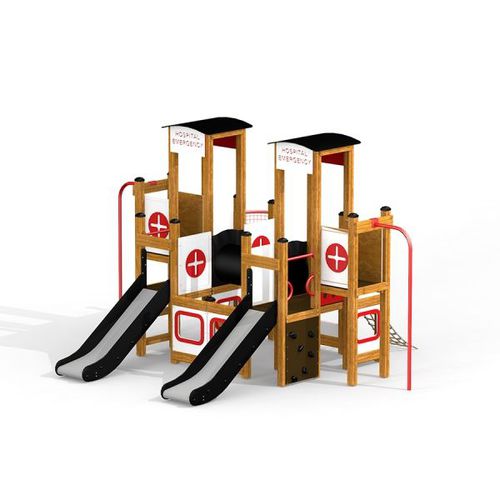 Playground structure - HOSPITAL  - Lars Laj - rubber / stainless steel / HDPE