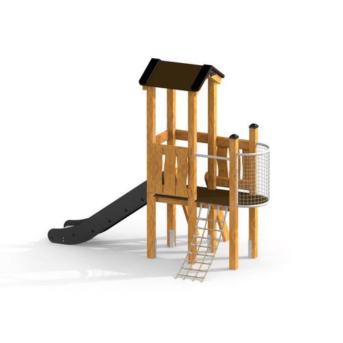 Playground playhouse - PIXIE MODERN NATURE    - Lars Laj - waterproof / floor-mounted / with slide
