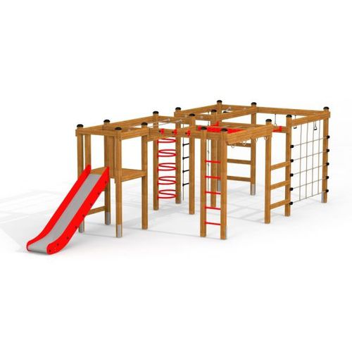 Playground structure - ACTIVITY CENTER  - Lars Laj - wooden / stainless steel / polypropylene