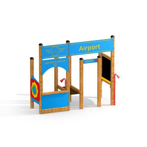 Playground structure - AIRPORT     - Lars Laj - powder-coated steel / plywood / plastic