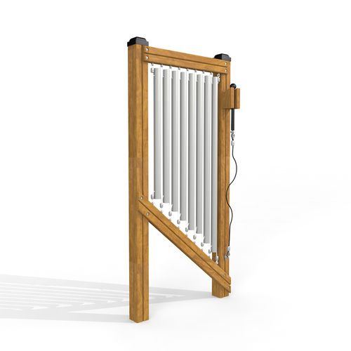 Musical play structure - TUBE BELLS   - Lars Laj - for playground / stainless steel / wooden