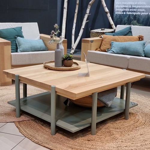 Contemporary coffee table - CALANQUES - Brût - ash / lacquered wood base / square