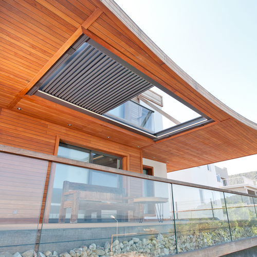 Louver shutter - FRAMELESS - Designer shade solutions - tilting / jalousie / aluminum