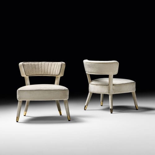 Contemporary fireside chair - Anic - Black Tie - fabric / beech / wing