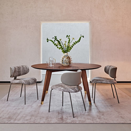 Contemporary dining table - Santiago - Black Tie - walnut / MDF / walnut base