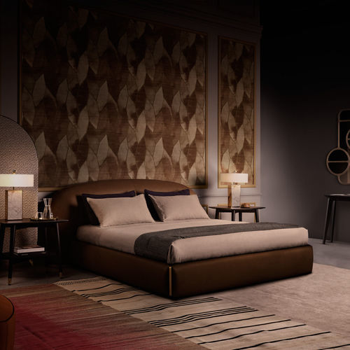 Double bed - Toledo - Black Tie - contemporary / upholstered / with upholstered headboard