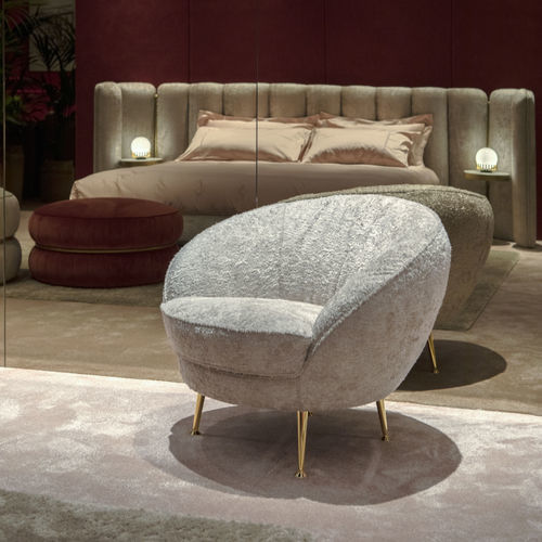 Contemporary armchair - Giulia - Black Tie - fabric / leather / beech