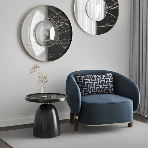 Contemporary armchair - bark - Ana Roque - fabric / wooden / with removable cushion