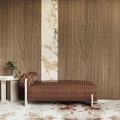 Contemporary chaise longue - gordon - Ana Roque - fabric / wooden / 1-person