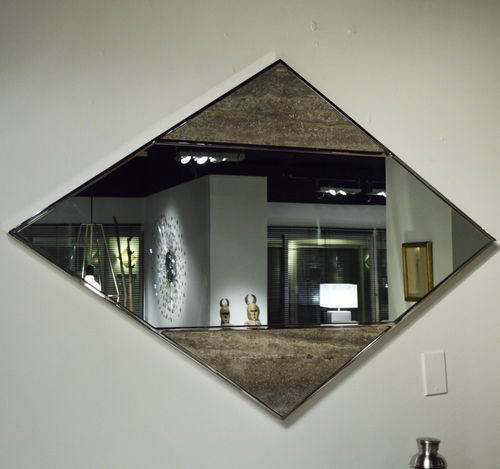 Wall-mounted mirror - DIAMOND - Stone International - contemporary / lozenge / marble