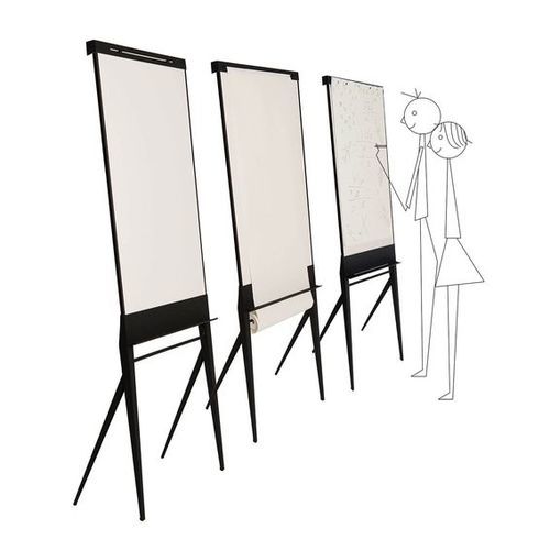 Magnetic board - VIXY - ghyvan international - floor-standing / thermo-lacquered steel / mobile