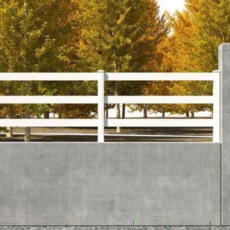 Louvered fence - AQUILES 200 - Dlimity - garden / PVC / white