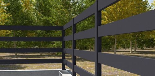 Louvered fence - Horizon 150 - Dlimity - residential / for green spaces / aluminum