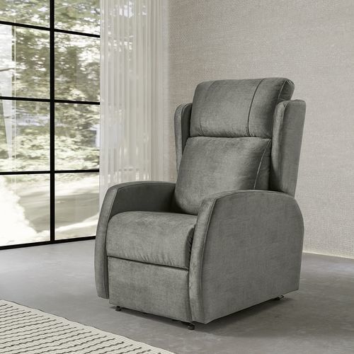 Contemporary relaxing armchair - RIVER - Mopal Tapizados S.L. - fabric / pine / with footrest