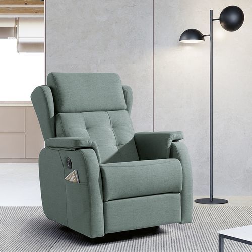 Contemporary relaxing armchair - TIFANI - Mopal Tapizados S.L. - fabric / pine / with footrest